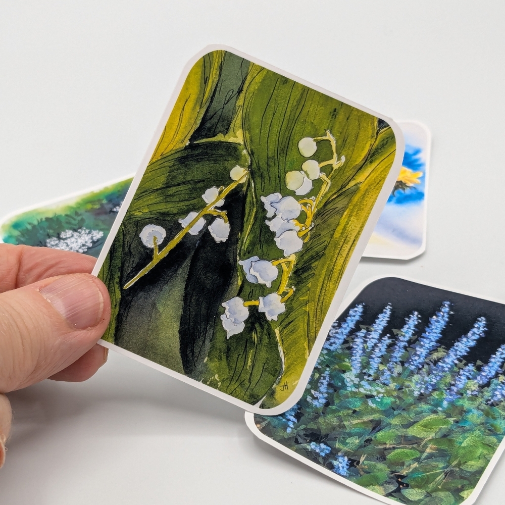 Artist Own Floral Sticker Set Of 4